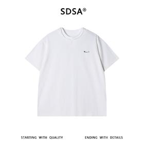 SDSA男装2026新款高贵轻奢老钱风撞色假两件圆领T恤百搭简约上衣