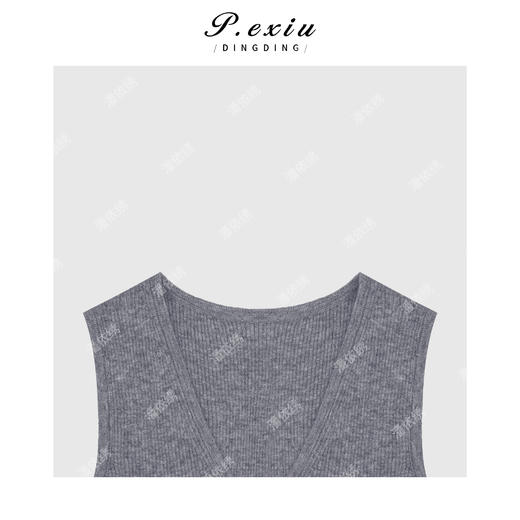 04-1潘依绣丁丁宠粉韩系松弛无袖v领针织羊-毛-背心Q77069 商品图2