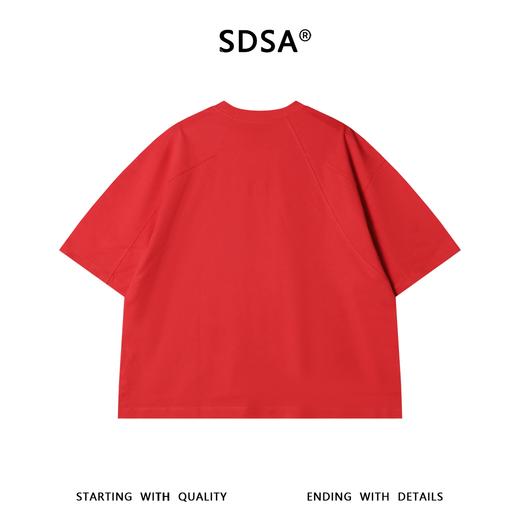 SDSA男装2026新款高贵轻奢纯色高级感分割线设计圆领短袖T恤百搭 商品图4