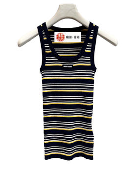 女款条纹针织背心ji017