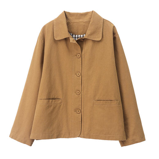 丁摩 春秋外套女新款时尚显瘦短款休闲减龄翻领上衣6ZF-1669 商品图4