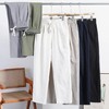 F032902春夏薄款立体裁剪男士松紧腰修身直筒纯色休闲裤 商品缩略图3