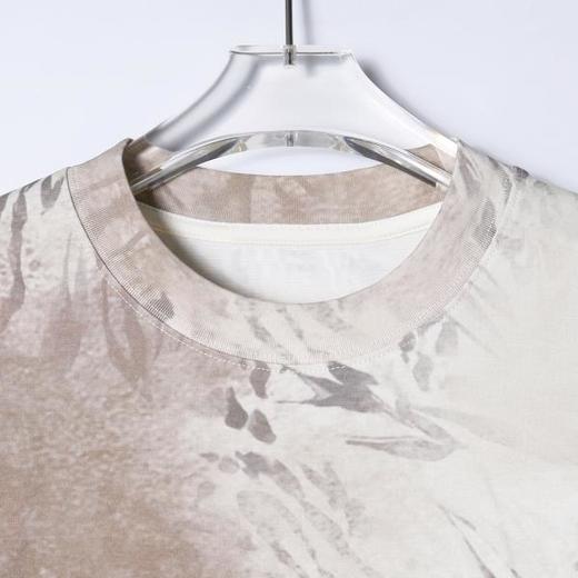 SDSA男装2026新款高贵轻奢国潮复古植物印花扎染圆领短袖T恤百搭 商品图1