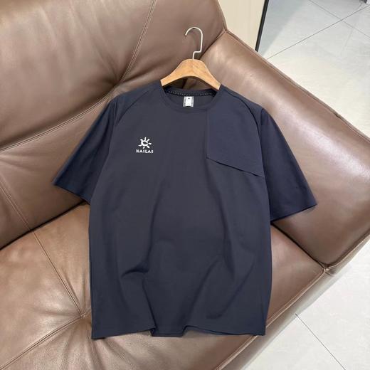 F032973无缝压胶宽松运动减龄吸湿透气微弹圆领落肩宽松短袖T恤 商品图4