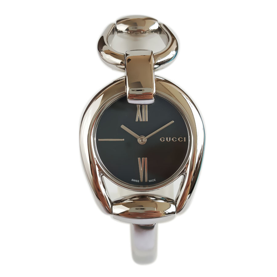 【95新】GUCCI古驰石英28MM（女款）马衔扣手镯腕表精钢230326NJM04