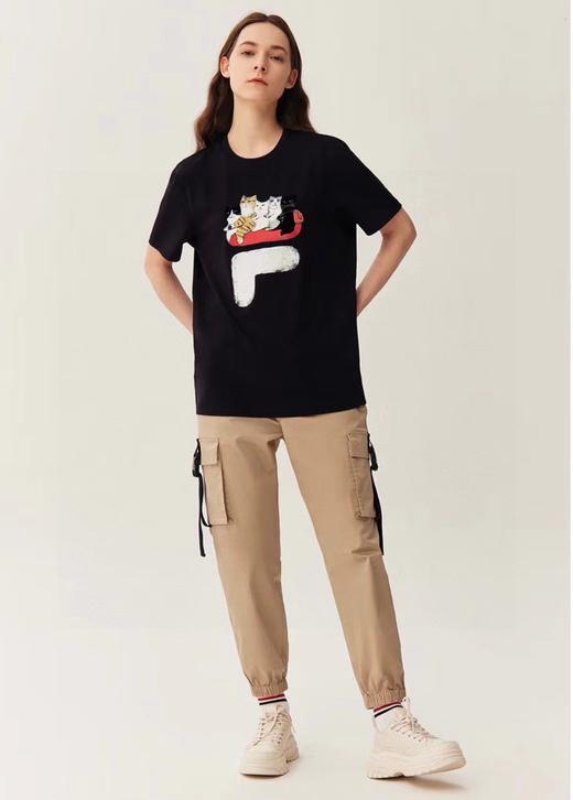 F032933五只猫动物主题休闲宽松男女款情侣款短袖T恤 商品图4