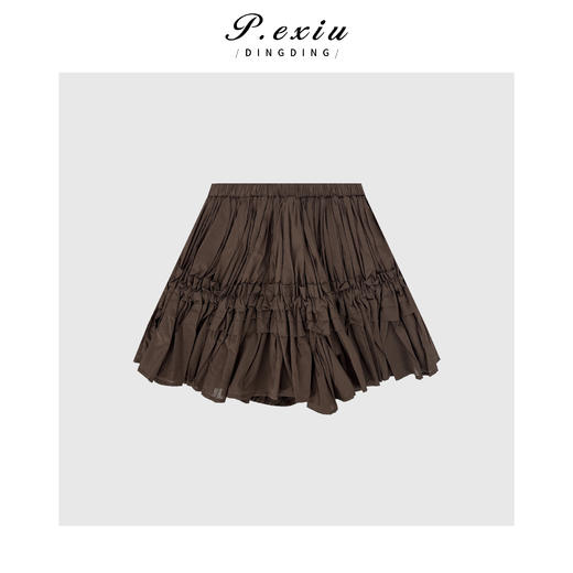 03-5潘依绣丁丁宠粉时髦Miu系艺术抽褶半身裙Q19392 商品图0