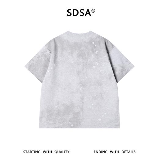 SDSA男装2026新款高贵轻奢美式扎染晕染泼墨印花圆领短袖T恤百搭 商品图1