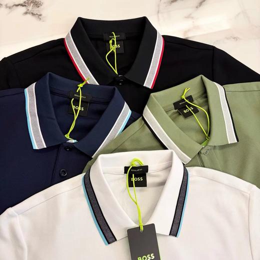 F032920通勤休闲透气珠地棉挺括有型提花拼接polo衫 商品图3