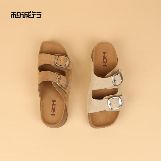 和诚行2026夏季新款增高厚底踩屎感吐司外穿凉拖鞋女式拖鞋0010860 商品图3