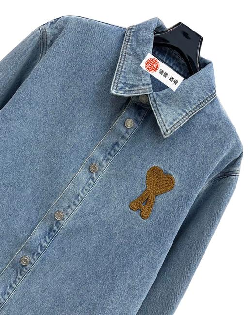 女款水洗刺绣牛仔长袖衬衫外套la 商品图2