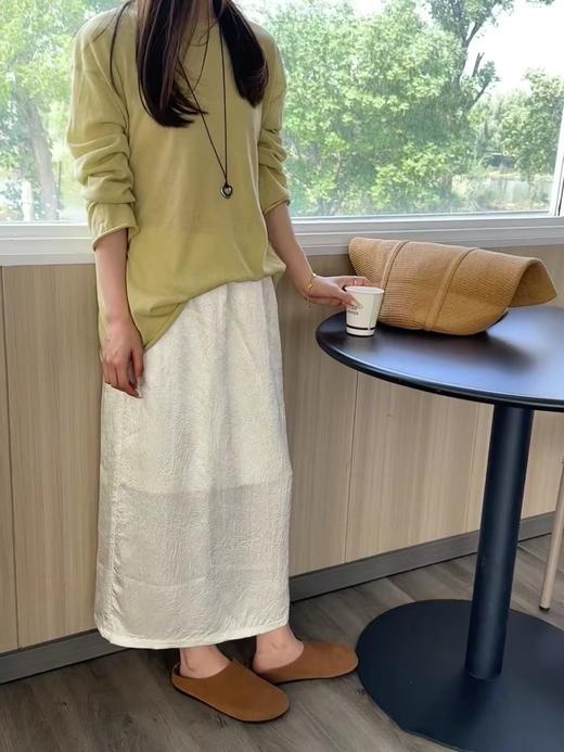 F032958莱赛尔天丝亚麻卷边长袖T恤针织防晒罩衫 商品图5