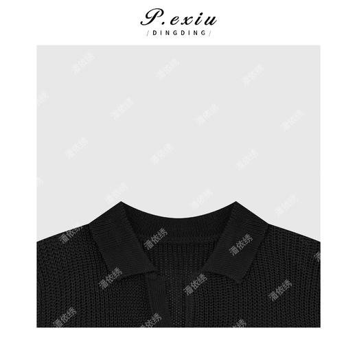 04-1潘依绣丁丁宠粉简约设计V领针织短袖上衣Q18981 商品图2