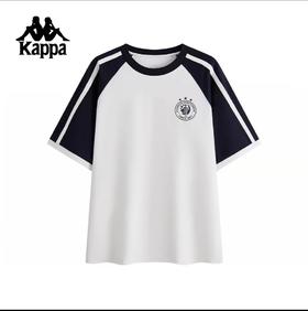 MJ/Kappa卡帕背靠背夏季新款运动短袖t恤男纯棉透气半袖休闲上衣   白+深蓝