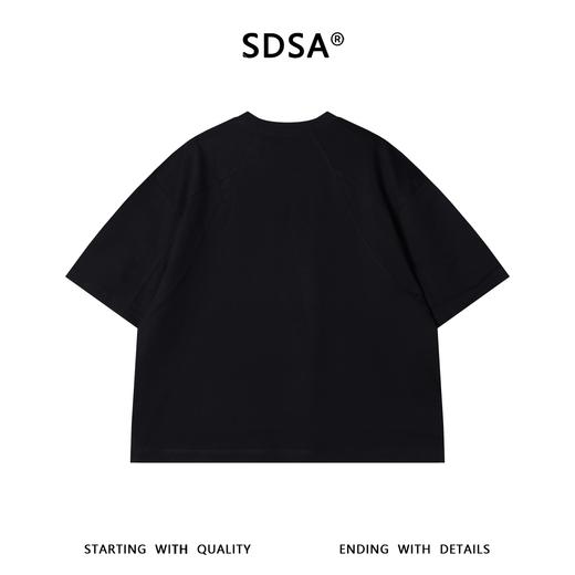 SDSA男装2026新款高贵轻奢纯色高级感分割线设计圆领短袖T恤百搭 商品图4