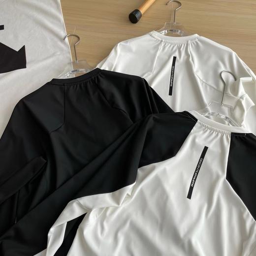 F032923三色拼接舒适运动训练服薄款T恤运动打底衫长袖 商品图4