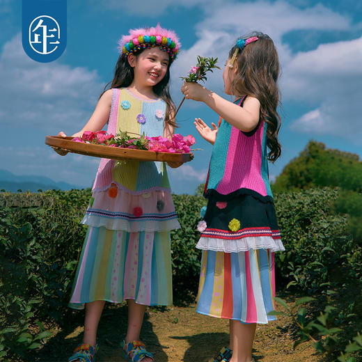 年衣童装儿童半身裙女童2026年新款超美民族风中大童A字裙子长裙 商品图0