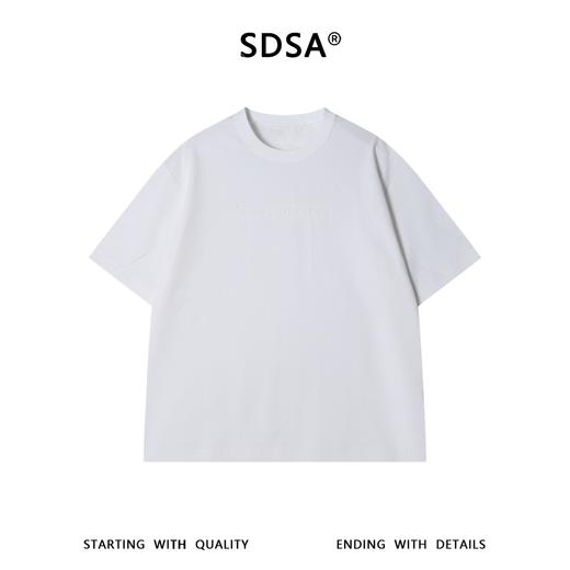 SDSA男装2026新款高贵轻奢美式简约胸前刺绣字母圆领短袖T恤百搭 商品图0