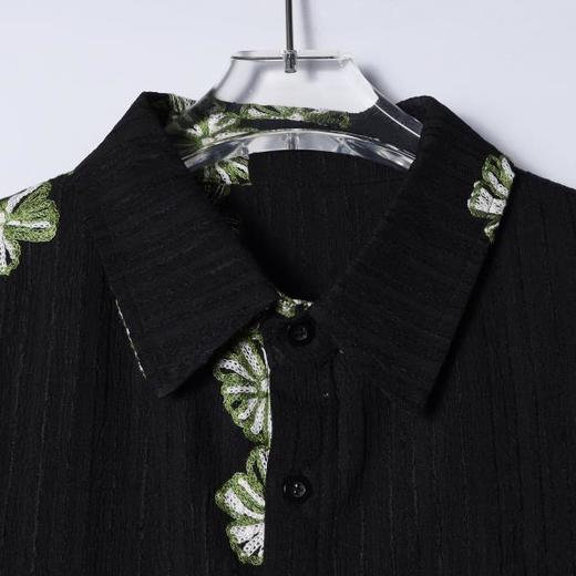 6994SDSA男装2026新款高贵轻奢潮牌撞色刺绣花卉设计短袖衬衫百搭痞帅 商品图1