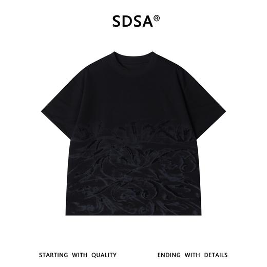 SDSA男装2026新款高贵轻奢韩系简约印花圆领短袖T恤百搭休闲上衣 商品图0