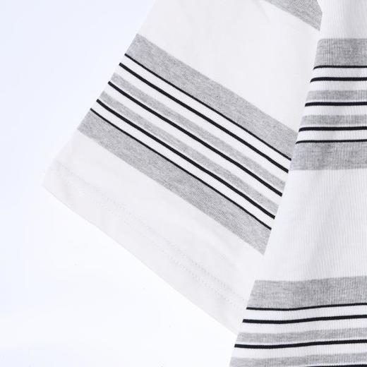 SDSA男装2026新款轻奢老钱风撞色条纹翻领短袖T恤刺绣字母百搭 商品图3