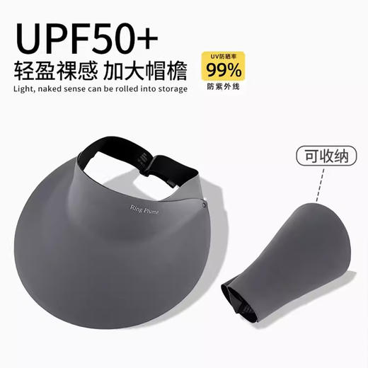 冰丝无痕一体防晒帽女夏季空顶大帽檐可折叠遮阳防紫外线太阳帽子 商品图2