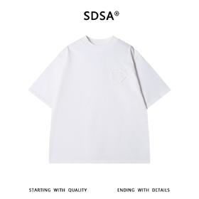 SDSA男装2026新款高贵轻奢美式贴布刺绣字母设计圆领短袖T恤百搭