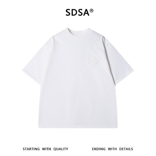 SDSA男装2026新款高贵轻奢美式贴布刺绣字母设计圆领短袖T恤百搭 商品图0