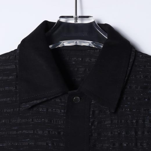 SDSA男装2026新款高贵轻奢时尚提花条纹翻领短袖衬衫百搭宽松上衣 商品图1