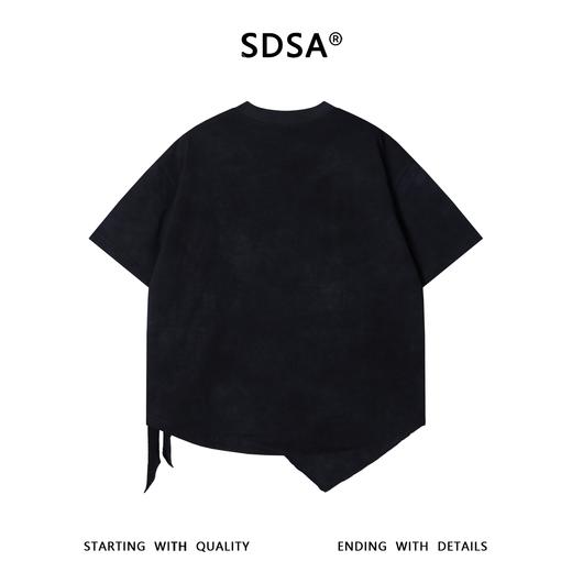 SDSA男装2026新款高贵轻奢韩系拼接下摆不规则圆领短袖T恤时尚潮 商品图4