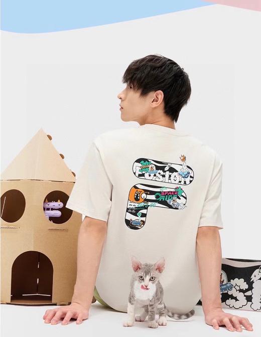 F032932后背外星幻想印花休闲宽松情侣款短袖T恤 商品图7