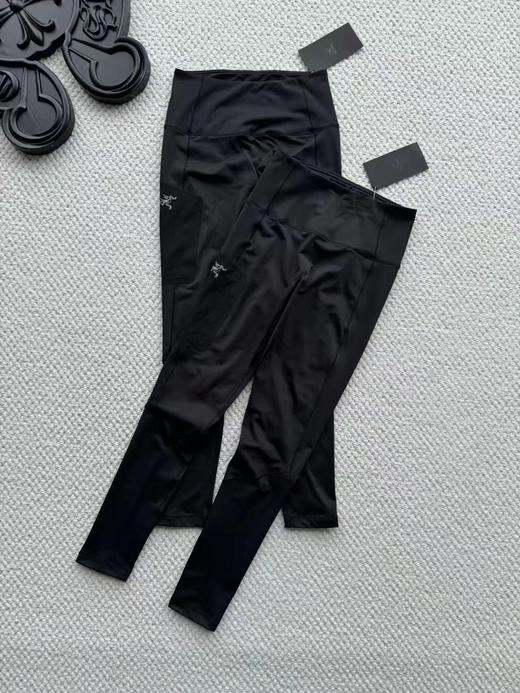 F032906高弹贴合不紧绷运动通勤高腰女子薄绒打底裤瑜伽裤 商品图0