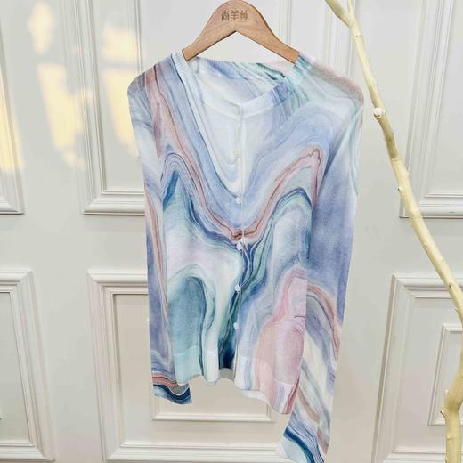 慵懒春日~水溶羊毛圆领显瘦款针织长袖开衫外套 商品图1