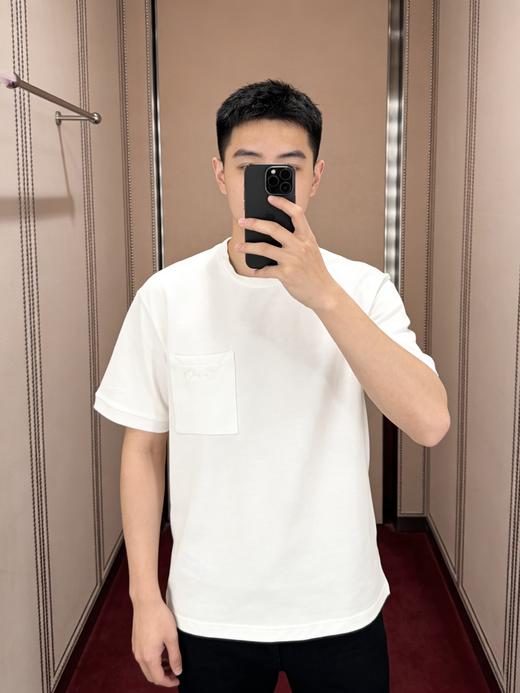 古驰 26ss口袋马衔扣刺绣T恤  男女同款 白色（DY） 商品图3