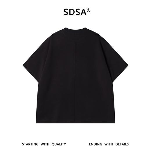 SDSA男装2026新款高贵轻奢极简风纯色缝线设计圆领短袖T恤百搭 商品图4