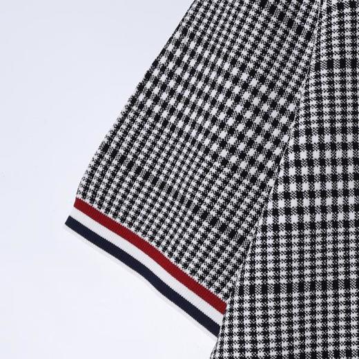 SDSA男装2026新款轻奢潮牌千鸟格撞色条纹袖口针织短袖T恤百搭 商品图2