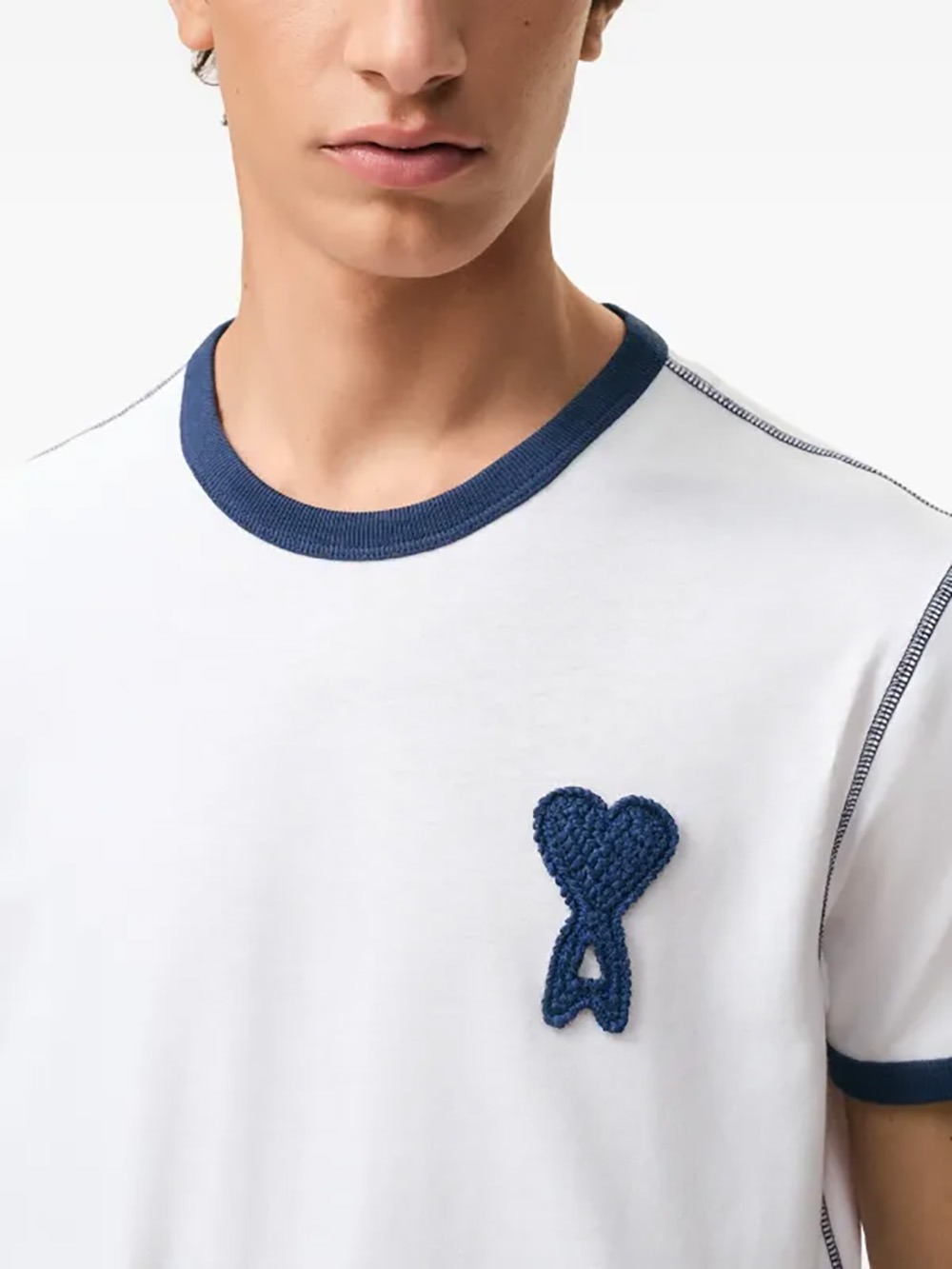 Am！棉质钩编立体ADC爱心经典圆领短袖T恤 Z-15906