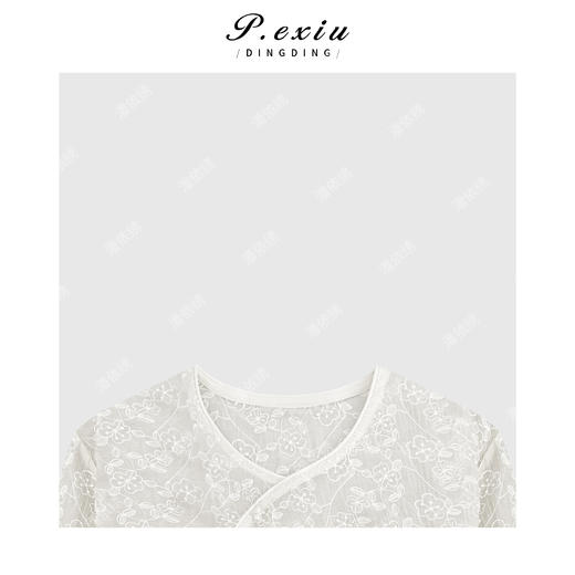 04-1潘依绣丁丁宠粉重工蕾丝刺绣国风盘扣上衣Q9954 商品图2