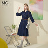 mc2牛仔连衣裙女秋2023年春装新款气质显瘦八分袖a字翻领牛仔裙 商品缩略图2