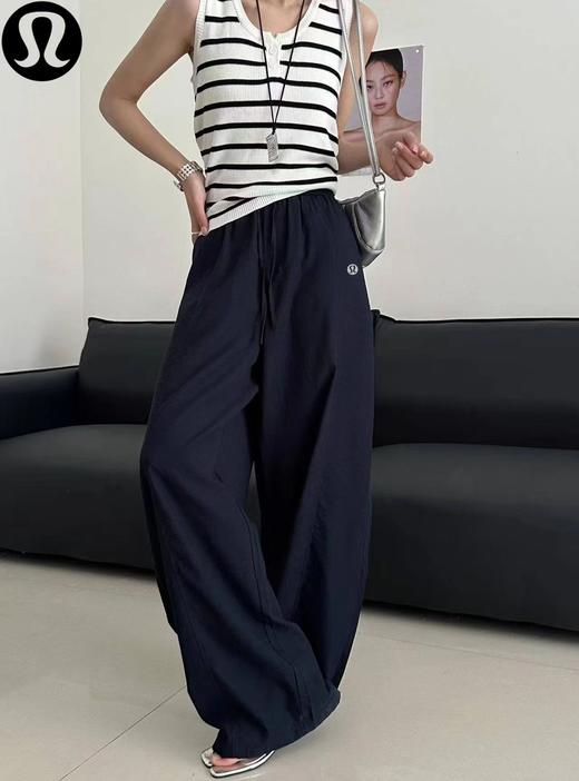F032910春夏季新款韩系温柔感简约亚麻混纺锦棉弯刀裤阔腿裤 商品图10