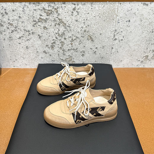 新款德训鞋女韩版拼色系带板鞋女透气运动小白鞋阿甘鞋6306 商品图3