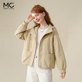 mc2连帽闪粉长袖夹克外套女2023秋季新款后背口袋设计感潮搭上衣