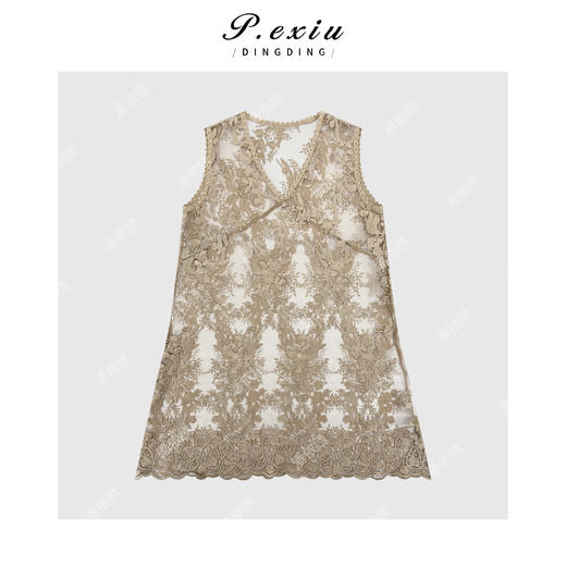 04-1潘依绣丁丁宠粉重工国风提花刺绣背心上衣Q11123 商品图0