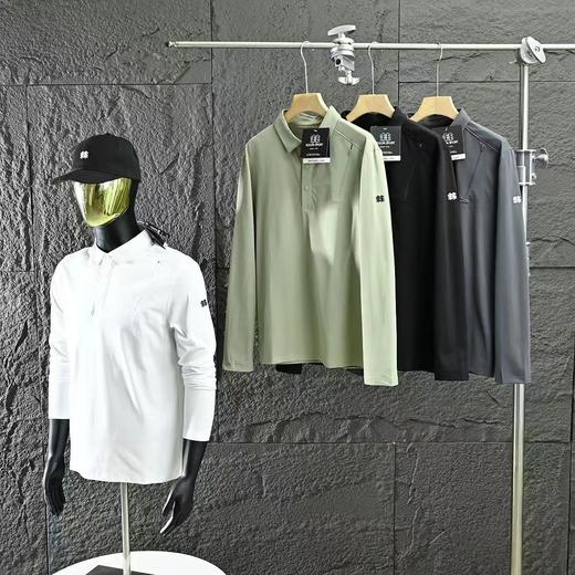 F032972简约休闲春季户外运动速干半拉链弹力透气长袖T恤 商品图1