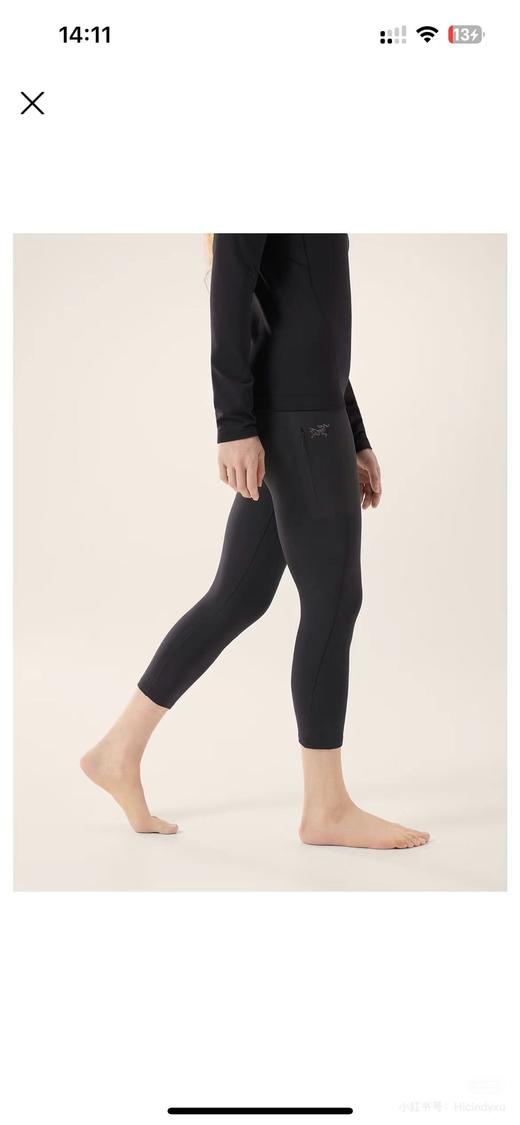 F032906高弹贴合不紧绷运动通勤高腰女子薄绒打底裤瑜伽裤 商品图5