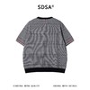 SDSA男装2026新款轻奢潮牌千鸟格撞色条纹袖口针织短袖T恤百搭 商品缩略图4
