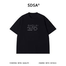 SDSA男装2026新款高贵轻奢印花字母短袖T恤高街显瘦美式圆领上衣