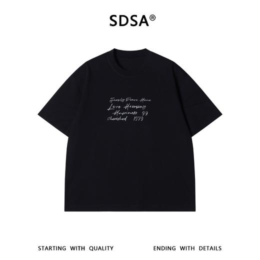 SDSA男装2026新款高贵轻奢印花字母短袖T恤高街显瘦美式圆领上衣 商品图0