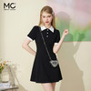 MC2撞色领polo连衣裙女夏季2024新款收腰修身显瘦小黑裙赠小包 商品缩略图1