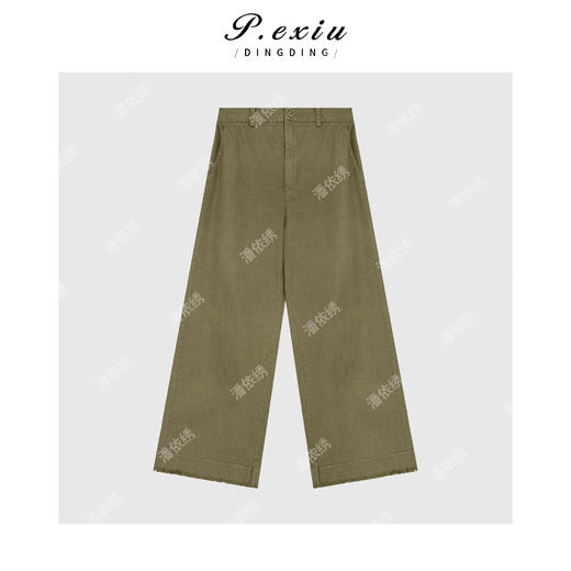 03-5潘依绣丁丁宠粉100棉高级毛边阔腿牛仔裤Q6654 商品图0